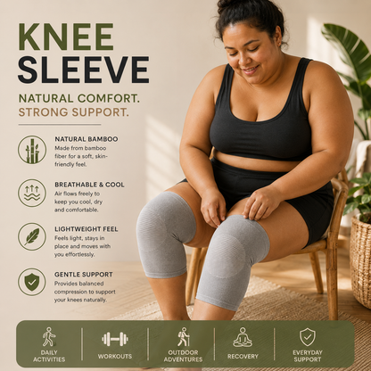 XNEEX bamboo knee sleeve compression fit – flexible and comfortable for men and women